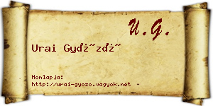 Urai Győző névjegykártya